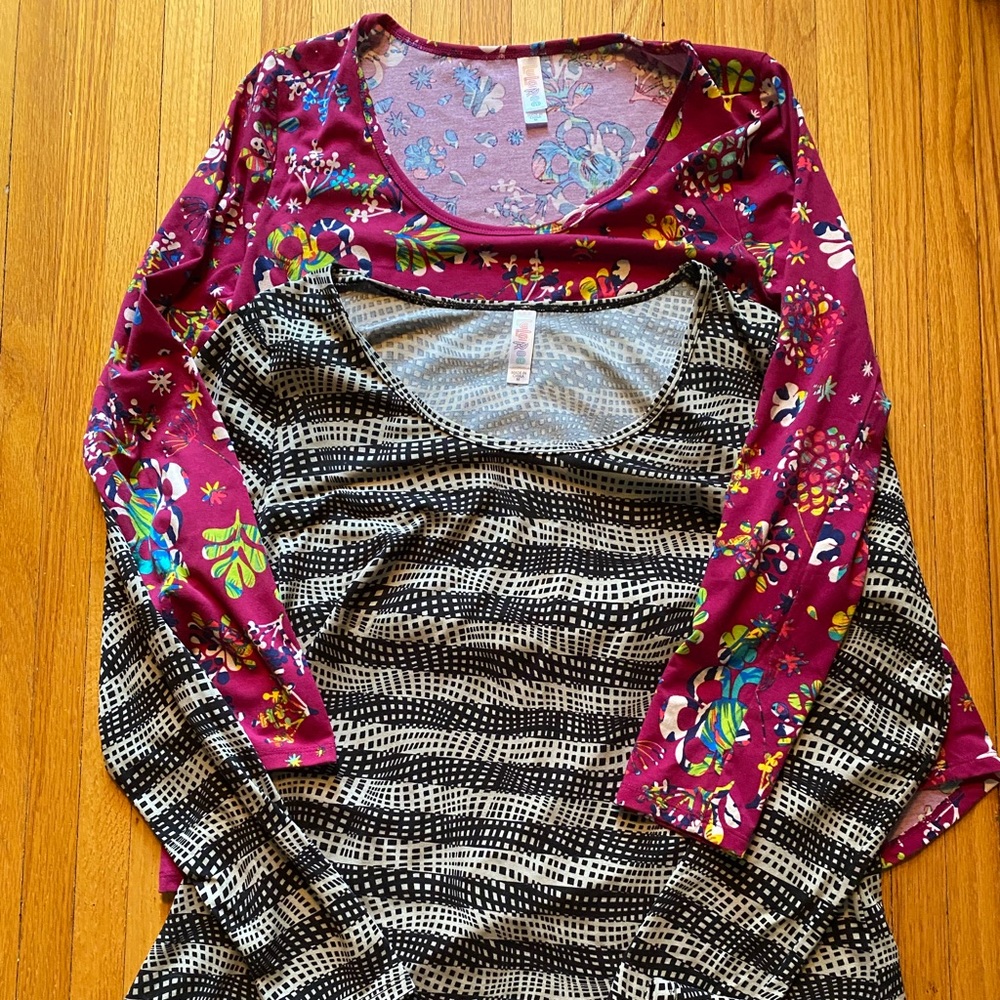 2 LulaRoe Lynnae long sleeve tops